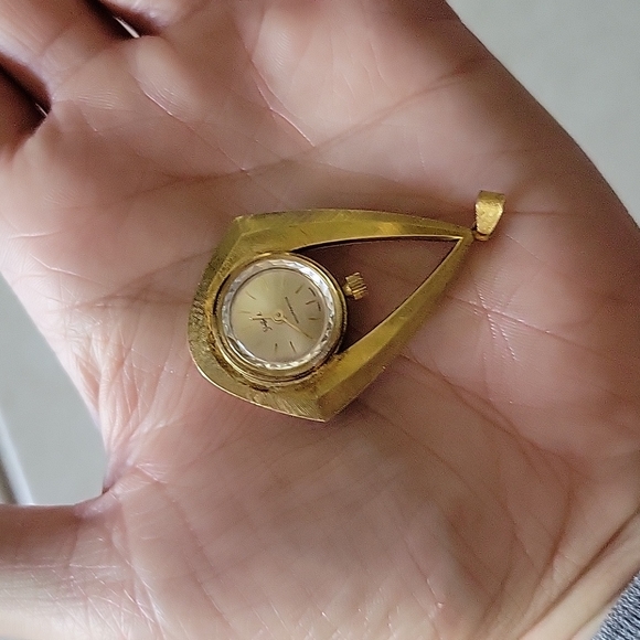 Vintage Sheffield watch pendant necklace slide Swiss made winding - Picture 5 of 5